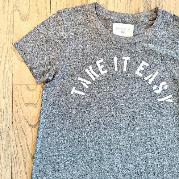 Sol Angeles Women’s Classic Heathered Gray ‘Take It Easy’ Graphic Tee Size XS - Picture 3 of 10